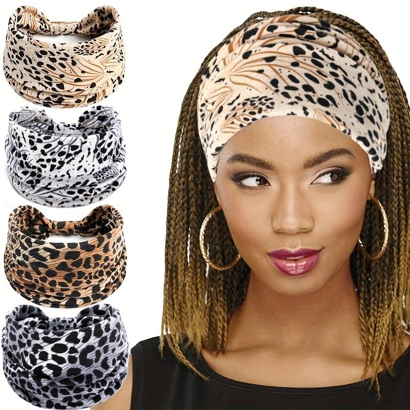 Fashion Leopard Print Headband - Wide Elastic Hair Band for Yoga, Running, Daily Wear - Women's Sporty Hair Accessory