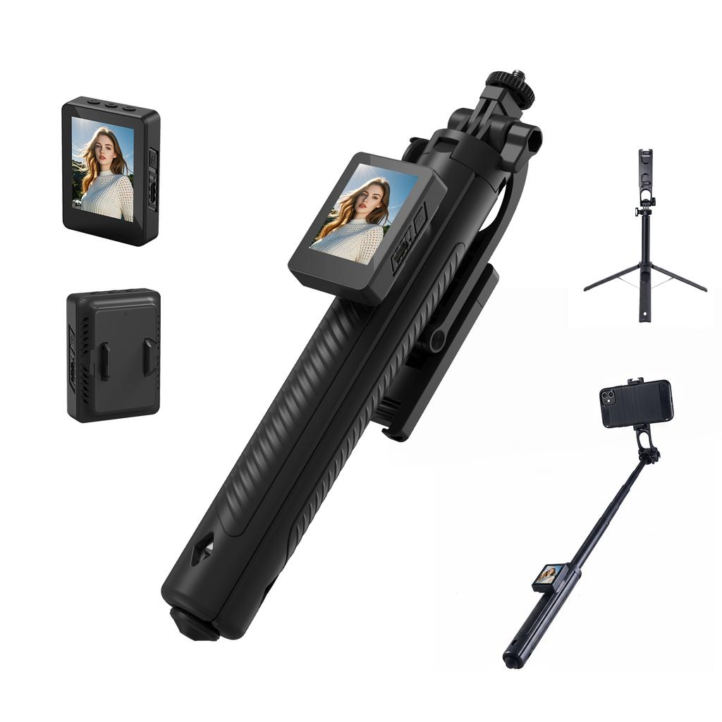 2in1 Selfie Stick Tripod Screen Sharing Device with Remote Aluminum Alloy Phone Tripod Bluetooth Remote and 270°Rotation Stand 7