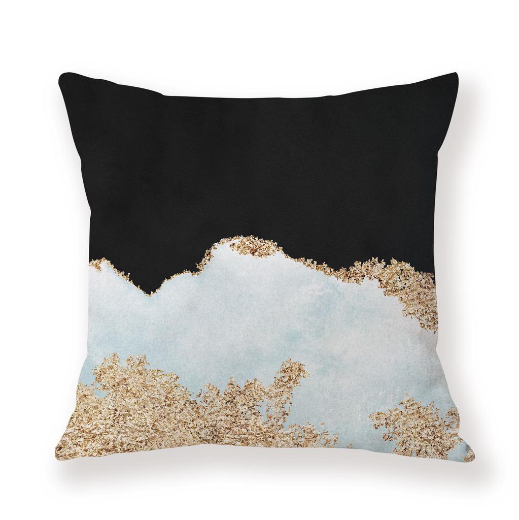 Watercolor Ins Wind Flashing Plush Pillowcase Contrasting Color Creative Model Room Decoration Pillow Car Sofa