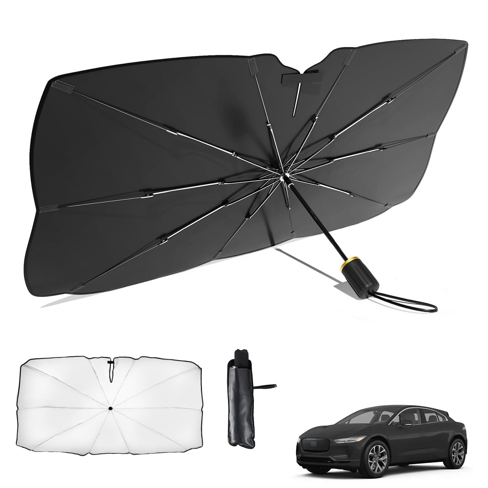 

Jaguar I-Pace 2018-Current Car Umbrella-type Folding Sunshade, 10 Ribs, Rearview I-pace