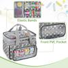 Luxja Sewing Large with Clear Compartment and Removable Perfect for Sewing Tool Storage and Bag Gray Dot Box/Sewing Bag, Double-Layered, Capacity,