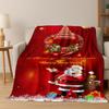 3D Merry Christmas Tree Santa Claus Cartoon Flannel Blanket Soft Warm Blanket for Bedroom Living Room Bed Camping Picnic Gift