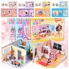 Living Room Pretend Play Paper Doll House Bedroom 3D Paper Puzzle Room  Girls