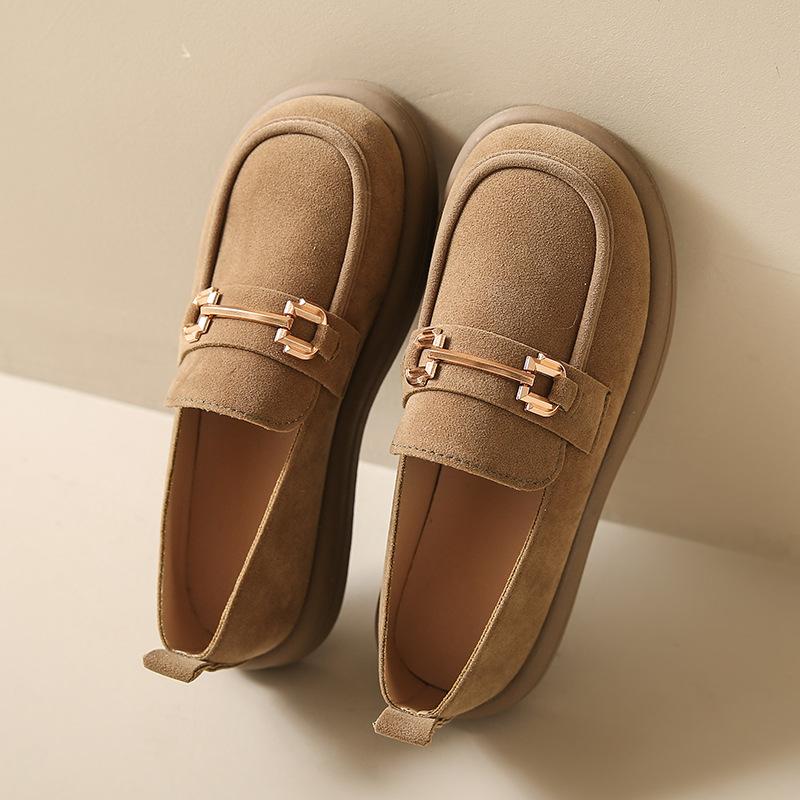 Pantofi mici din piele mată retro cu talpă plată pentru femei 2024 primăvară noi pantofi leneși tip beanie cu un singur pedal pantofi unici cu talpă plată pentru femei însărcinate