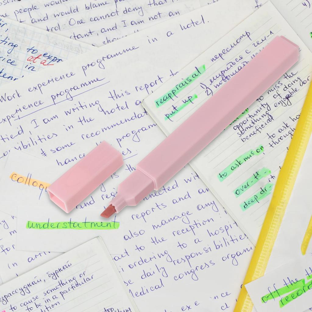 PATIKIL Highlighter Set of Marker Pens for Office and Everyday Style Available in and Blue Pens, 6, Quick-Drying, Wide-Fill Use, 1, Pink, Gray,