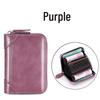Retro Solid Color Leather Accordion Multi-Card Holder with ID and Bus Card Slots