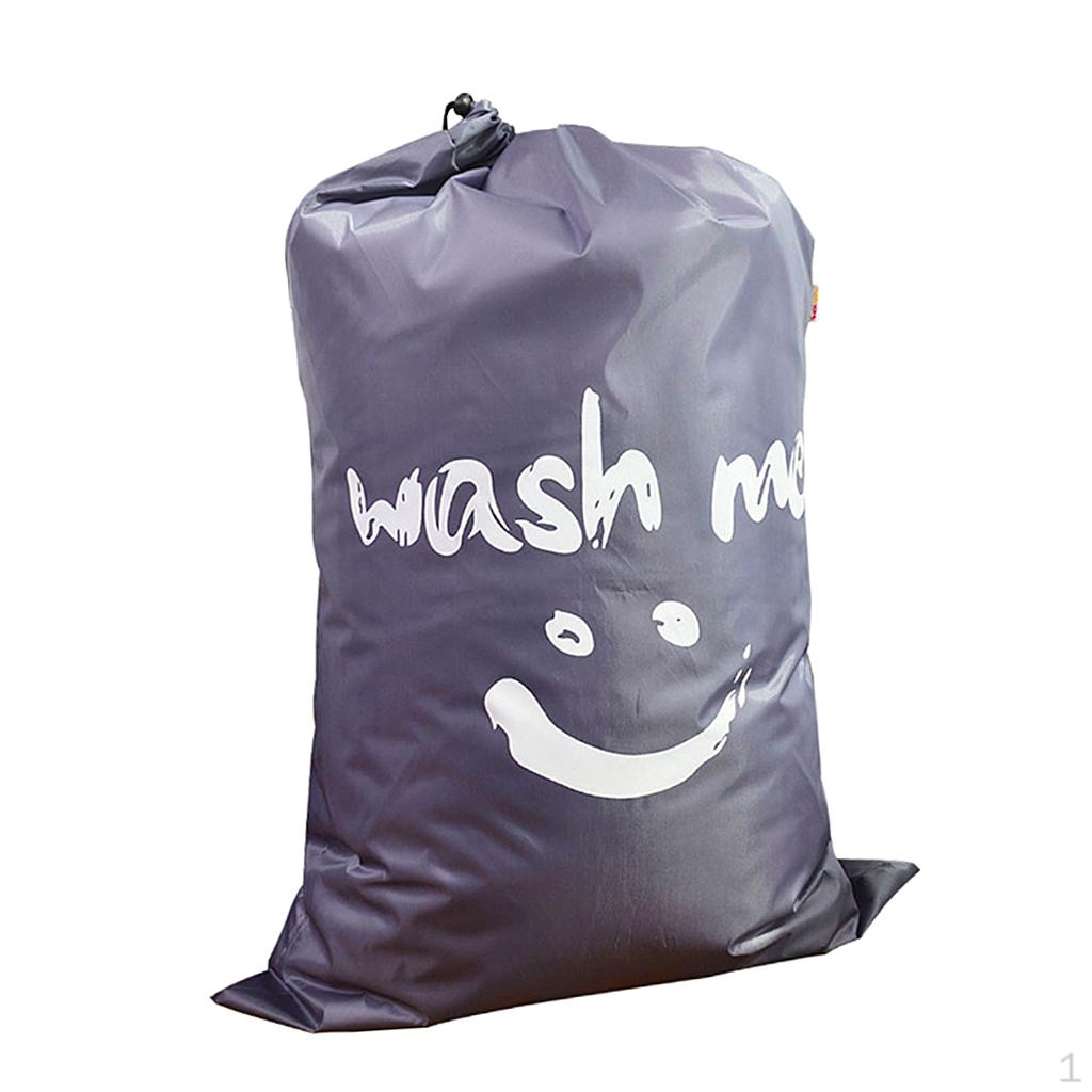 Blue And Dark Gray Laundry Drawstring Closure. Dark-gray Simle