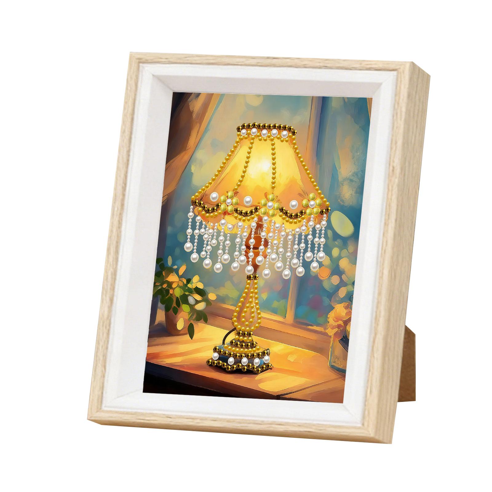

DIY Pearl Painting Kit with Wooden Frame 15x20cm Pearl Gem Paintings Picture Arts Craft for Adults Beginners Home Wall Decor