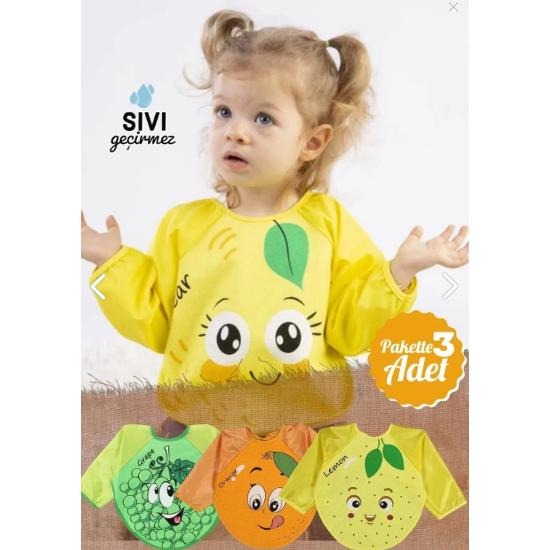 

3 носимых фартука с рукавами с фруктовым узором