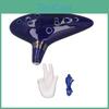 Ocarina Sonore Alto 12 Trous C Ocarina en Céramique Kit d'Instrument avec Support pour la Main et Partition Musicale Bleu