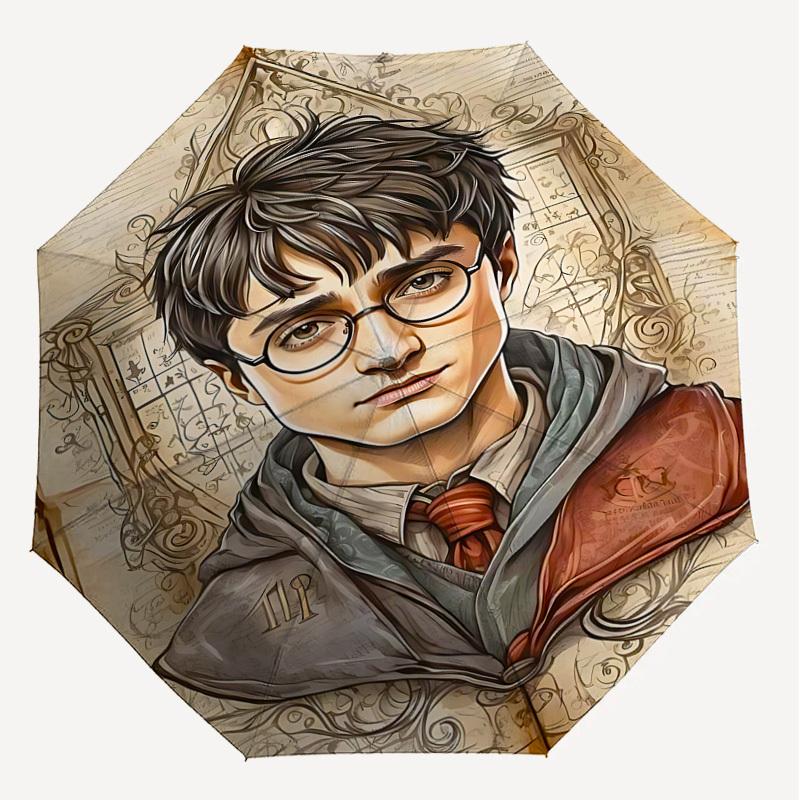 1PC Harry Potter Umbrella-8-Rib Reinforced, Automatic Open, Lightweight & Durable, Cute Fashion Accessory for Outdoor, D2695