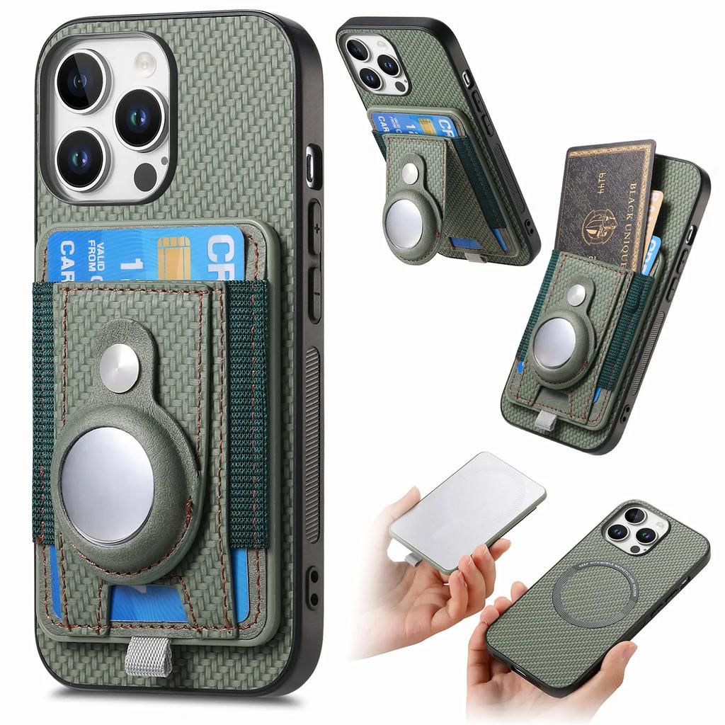 2 in 1 Detachable Cards Solt Wallet For Airtag Case For iPhone 16 Pro Max 15 Plus 14 13 12 11 XS Wireless Charging Stand Cover
