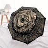 1pc Lion Mandala Pattern Automatic Umbrella - 8-Rib Foldable Design, Outdoor Adventures, and Family Celebrations Y250829081