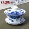 UOSO Large Blue and White Ceramic Gaiwan for Gongfu Tea