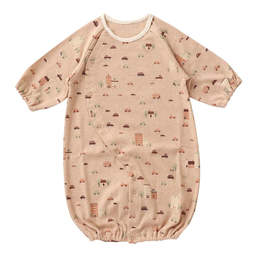 

Cream de Coco Made in Japan Smooth Car Print Newborn Baby Sizes All Car and Bus Warm and Boys and Two-Way All-in-One [Crotch Snaps/2-Way] Clothes,