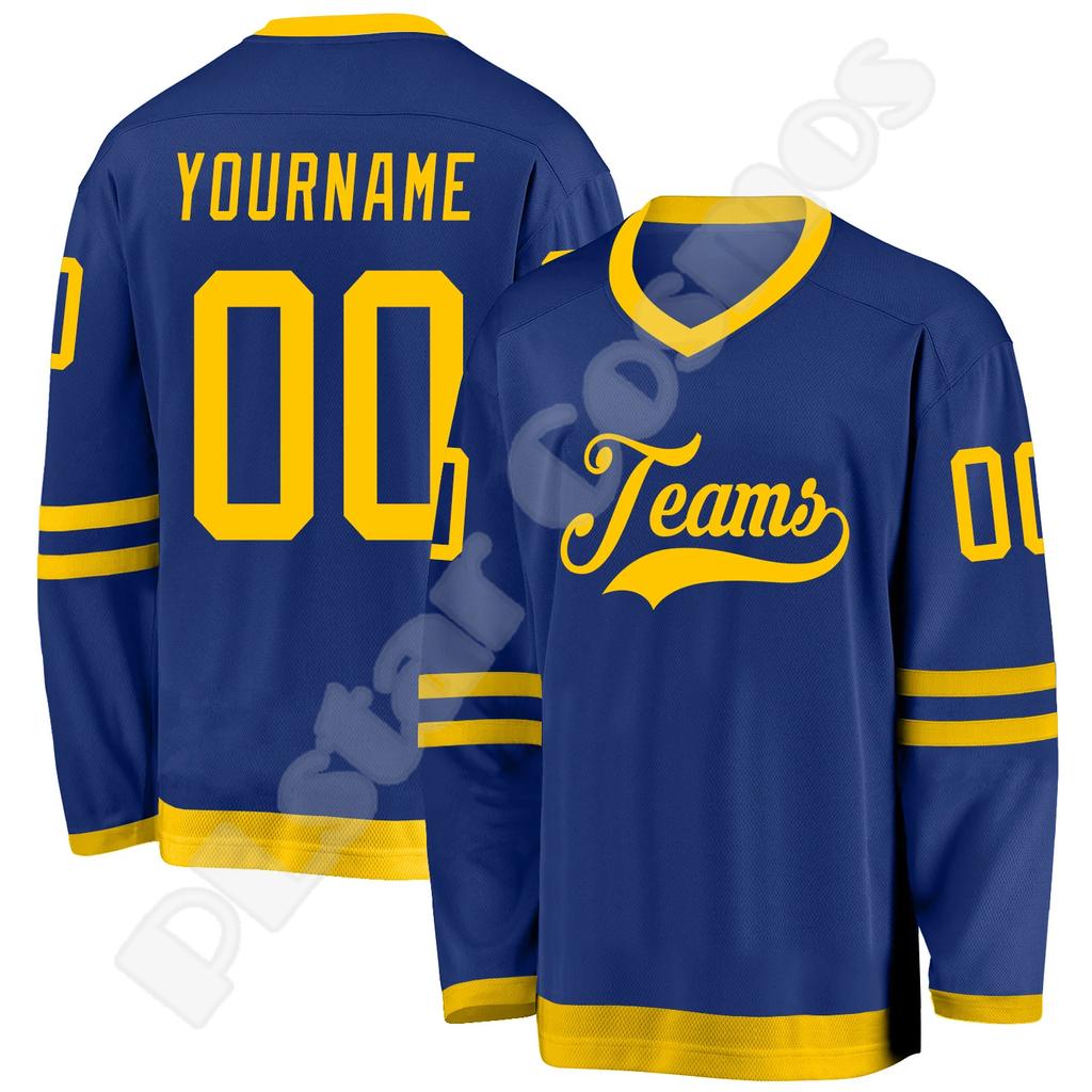 Hockey Jersey Custom Name Team Logo Number Colorful Pullover Vintage Retro Long Sleeves 3DPrint Harajuku Casual Sweatshirts X10