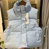 Autumn Winter Short Down Cotton Vest Coat Women Sleeveless Stand Collar Zipper Vest Jacket Ladies Waistcoat Female Outerwear