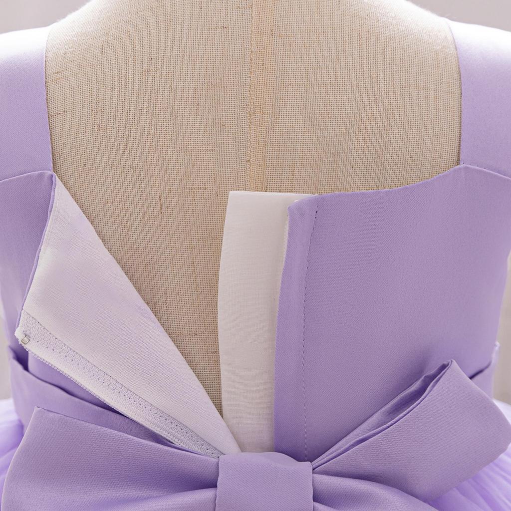 European & American Style One-Shoulder Baby Girl Wedding Dress with 3D Flowers, Ideal for First Birthday or Special Occasion Performance.