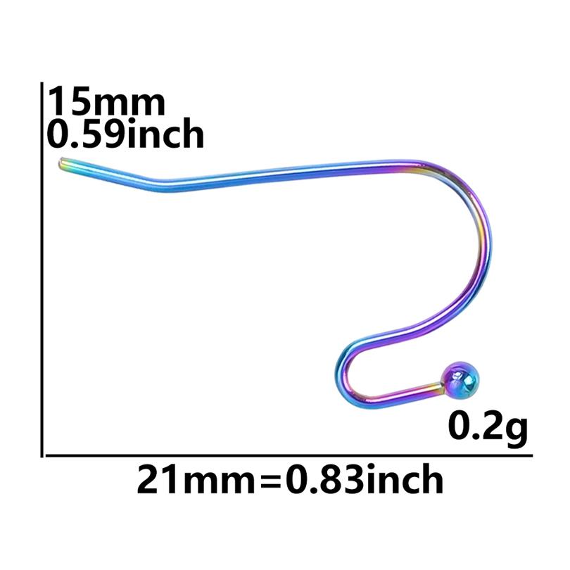 50pcs/Lot Rainbow Ear Hooks For Jewelry Making Earrings Ear Piercing Hoop Stainless Steel Jewelry Findings Wholesale Components