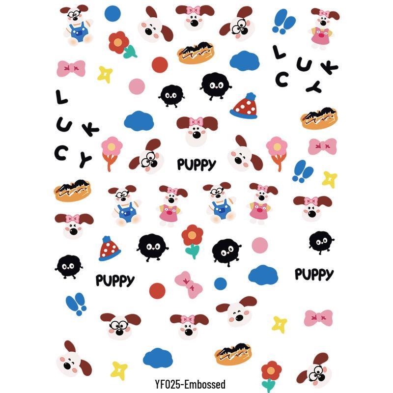 Japanische Cartoon-Hunde 3D-Nagelsticker für DIY Niedliche kindliche Nägel