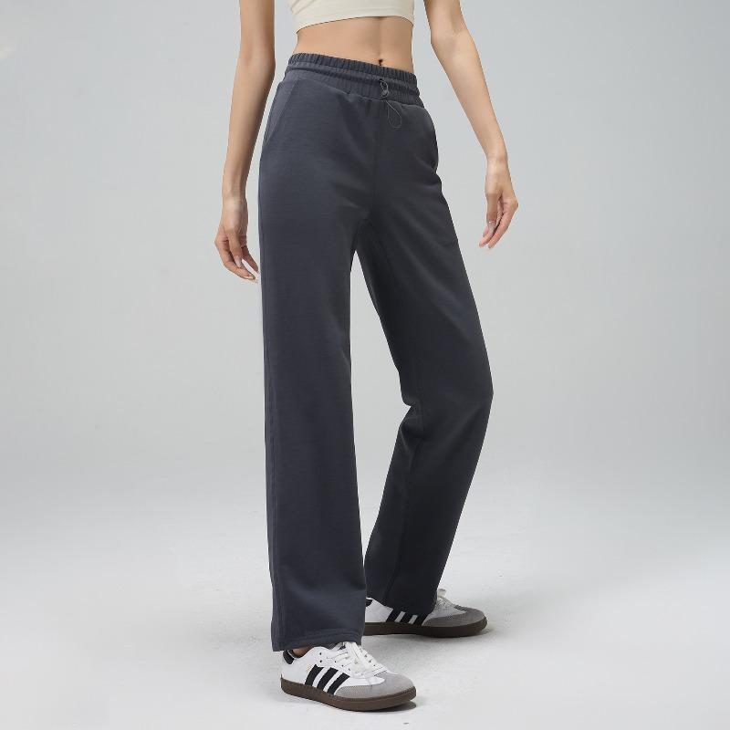Pantalons de yoga larges et souples pour femmes, taille élastique lâche, drapé fin, droit, pour yoga, course à pied, fitness