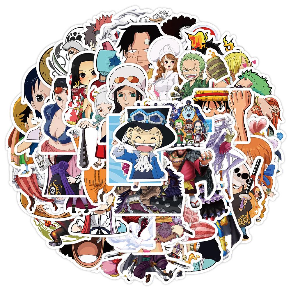 Dragon Ball & One Piece Waterproof Graffiti Stickers - 50/100 Pack for Phone, Fridge, Luggage, Notebook & Journal Decoration