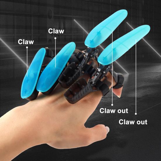 6Pcs Mechanical Retractable Wolf Claw Luminous Kids Adults Expandable Wolf Claw Halloween