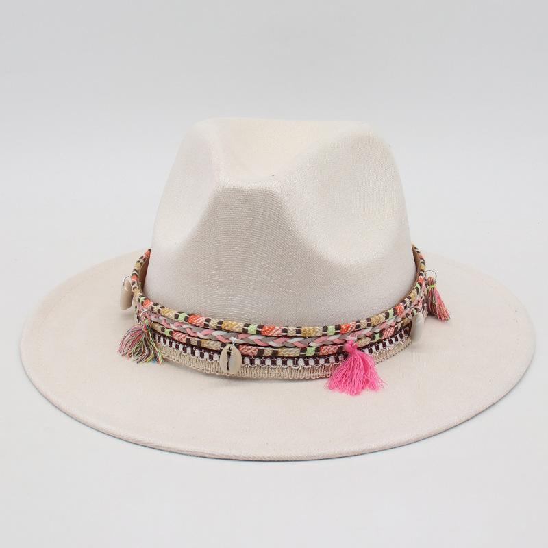 Premium Ethnic Style Fringed Accessories Cross-Border Amazon Cowboy Hat Suede Western Prairie Top Hat Jazz Hat