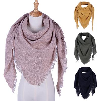 Damen Pashmina-Schal, Wickelschal, einfarbig, Kaschmirschal, lockerer Pullover
