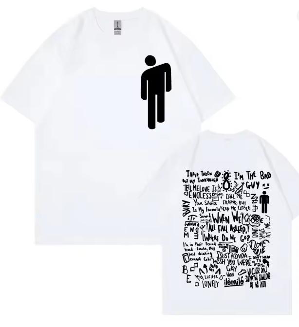 When We All Fall Asleep Where Do We Go Graphic T Shirts 2024 New Album Double Sided Print TShirt Unisex Fashion Retro TShirts