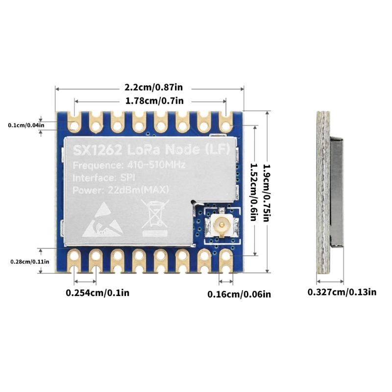 SX1262 LoRa Module Remote Communication Anti-Interference for Sub GHz Frequency Band with TCXO Component