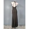 Foreign Trade Order Lu's Elastic Fabric Sexy V-neck Backless Slimming Pleat Black Hepburn Elegant Banquet Dress