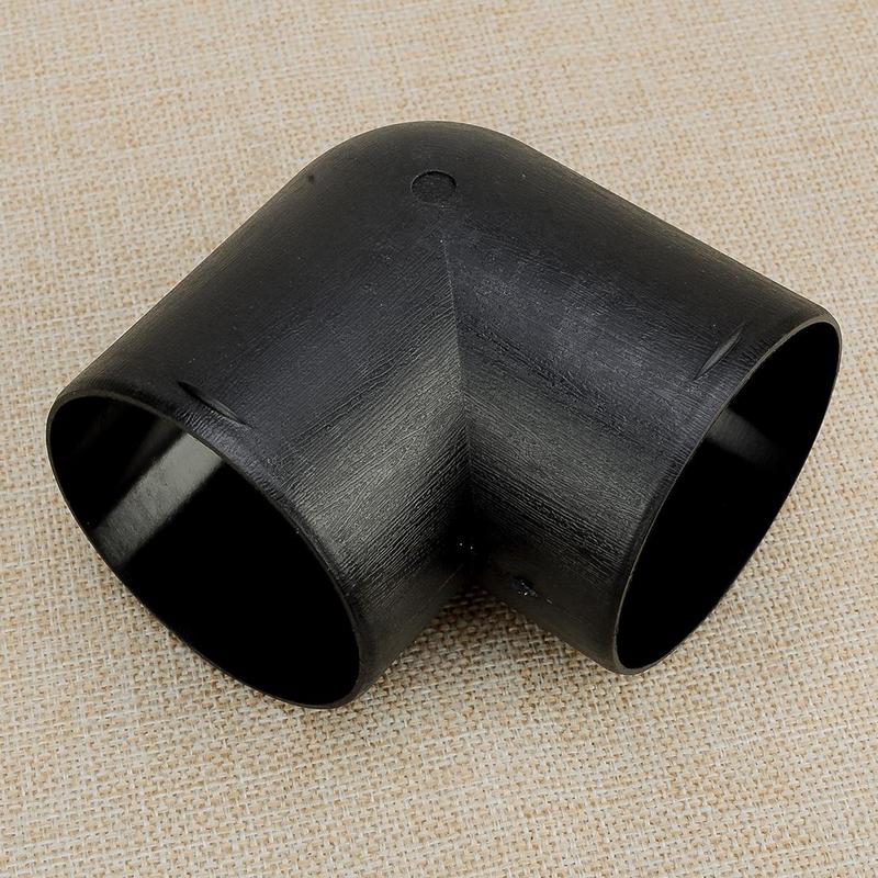 75mm Parking Heater Air Vent Ducting Flat Elbow Pipe Outlet Exhaust Connector L-shape Black Plastic