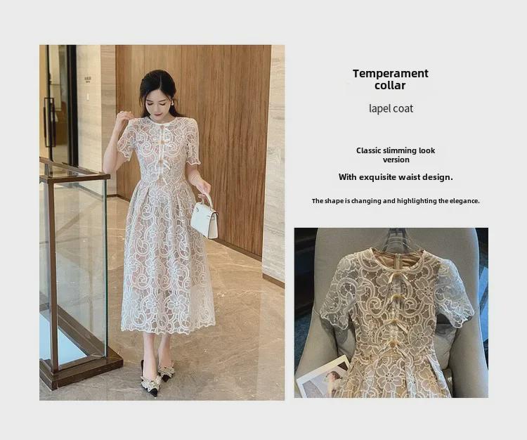 2024 Summer French Lace Princess Dress: Light Luxury, Retro Waist Design