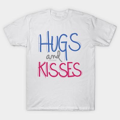T Shirt Women Hugs And Kisses Harajuku Print Kawaii Tshirt Summer Short Sleeve Female T-Shirt Top Tee
