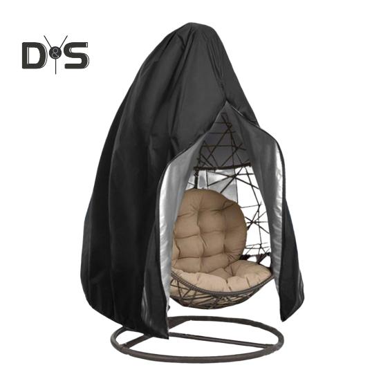 Schutzhülle für Terrassen-Eierstuhl mit Reißverschluss, wasserdicht, UV-beständig, Kordelzug-Design, wetterbeständig, Bezug für Korbweiden-Eierschaukelstuhl für den Außenbereich