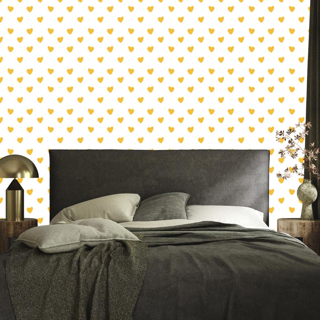 Hearts Wallpaper White, Cream and Gold 50x1000