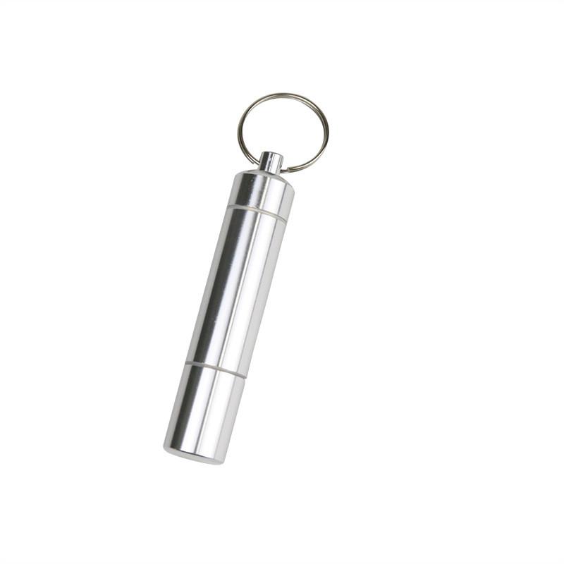 Waterproof Cigarete Case Silver Aluminum Alloy Cigarette Box Pill Toothpick Capsule Holder with Keychain Mens Gift
