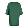 Women Casual Loose T Shirt Round Neck Short Sleeve Falling Shoulder Solid Color Top Ladies Fashion Blouse