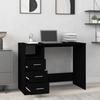 VidaXL Desk with Drawers Black 102x50x76 Cm Engineered Wood 823033