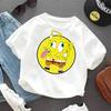 SpongeBob SquarePanted Child Short Sleeve TShirt Anime Character Print Cotton Pullover Boys Girls Summer Casual Crew Neck Tops