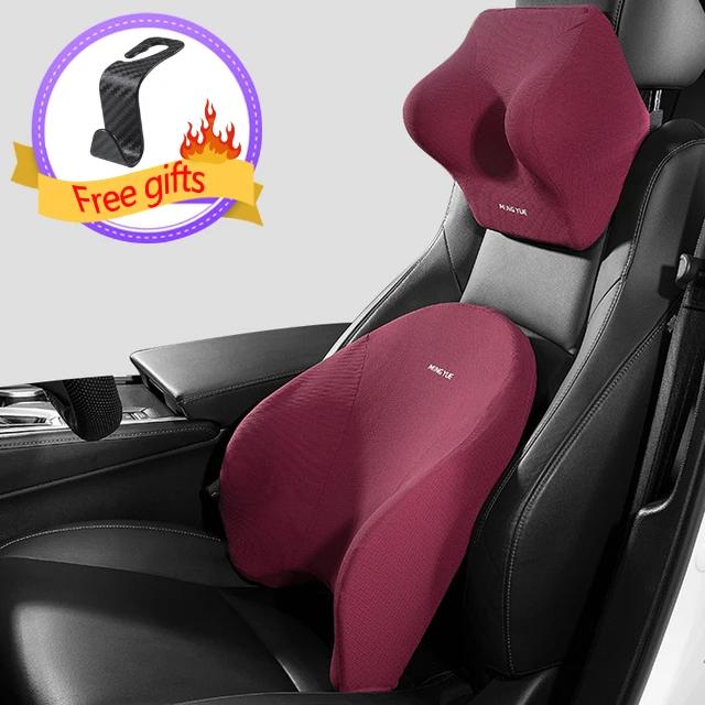 Car Neck Pillow Car Seat Lumbar Headrest Support Memory Foam Waist Neck Pillow Car Travel Back Support Car Interior Accessories