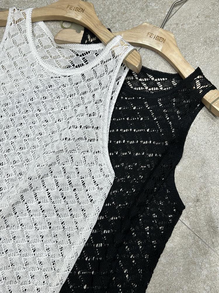 2509 Summer Korean Loose Plus-Size Casual Layered Mesh Vest Dress