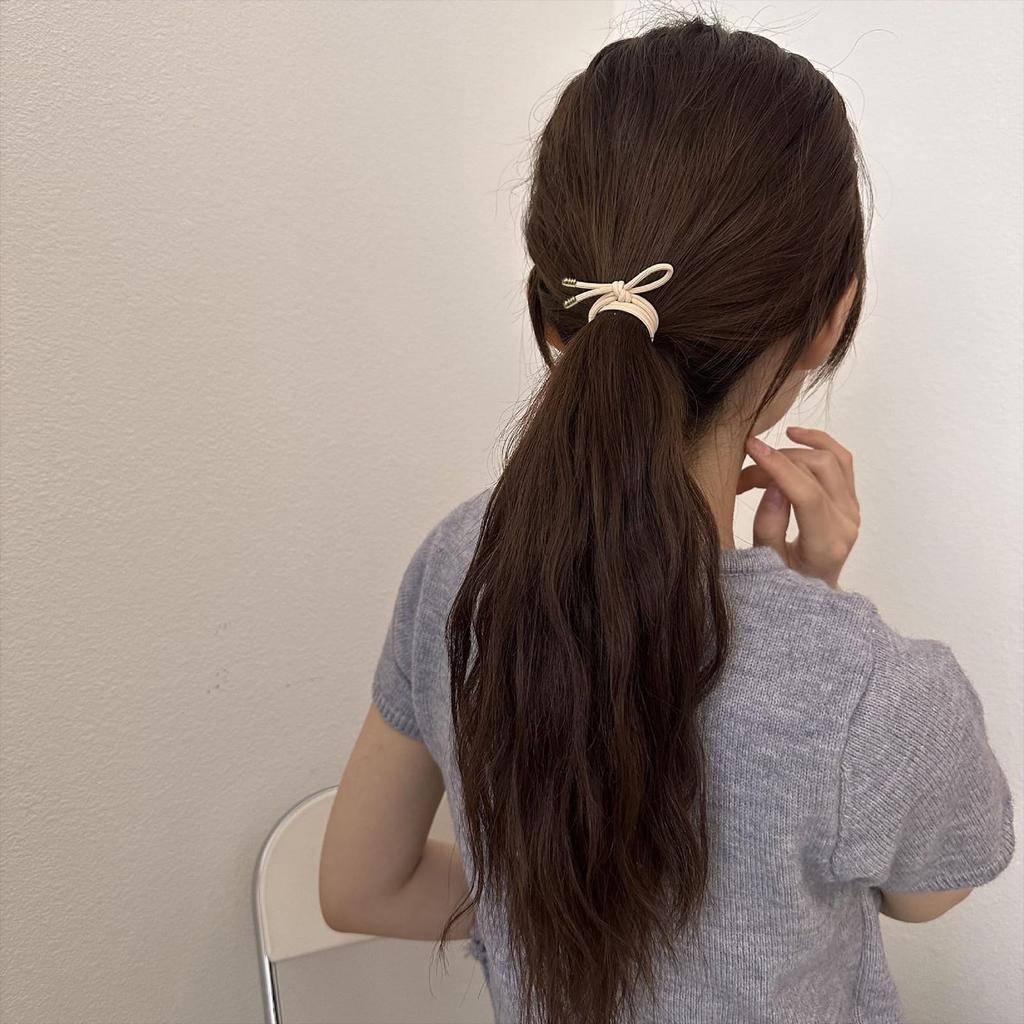 Natunofu Hair Stylish Hair Ties for Adults with Metal Hair Stylish Hair Ties with Cute Korean Solid Elegant Set of 6 Stylish and Simple for Adults