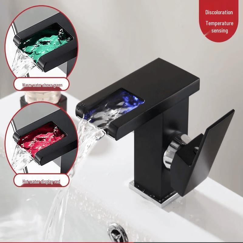 

Color-Changing LED Waterfall Basin Faucet