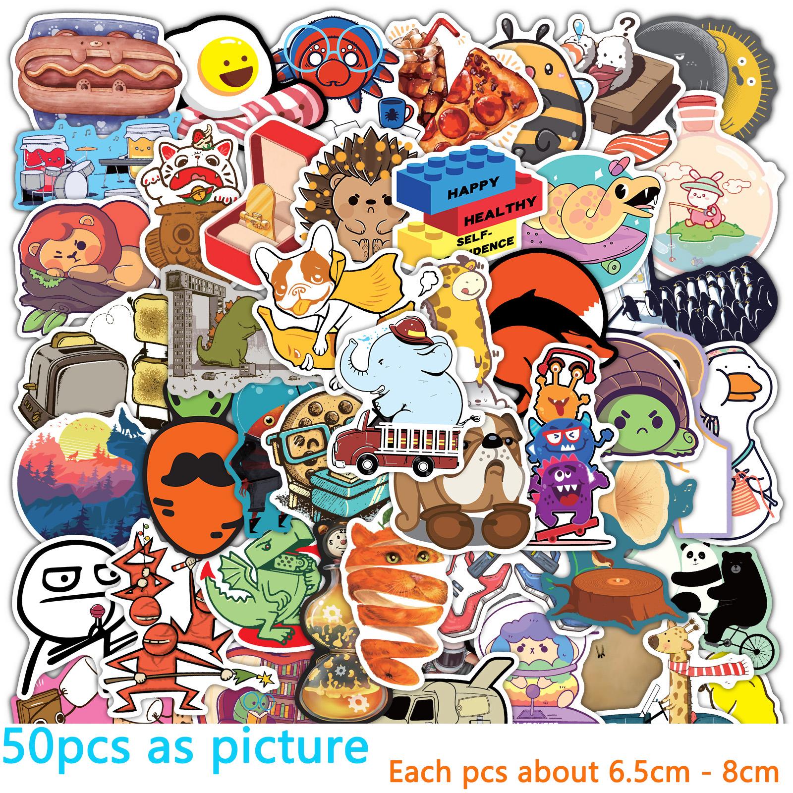 

50/100x кавайная наклейка для скрапбукинга, водостойкая забавная трендовая наклейка для девочек и взрослых, милая наклейка с изображением животных, мультяшная наклейка для бутылки с водой