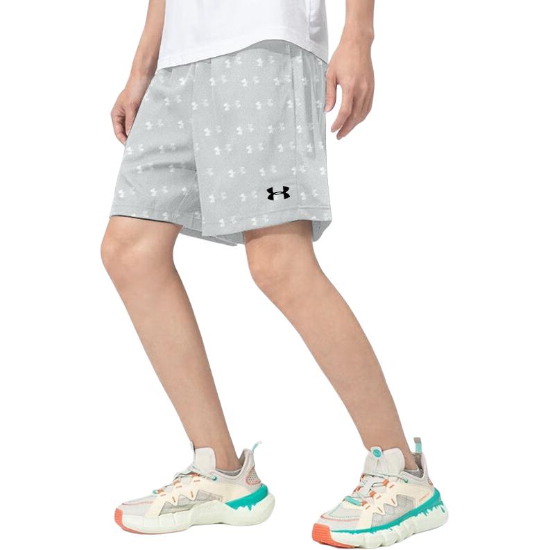 Under Armour Αναπνεύσιμη Πλεκτή Μπλούζα Κοντομάνικη με Λογότυπο για Τρέξιμο και Προπόνηση, Αθλητικό Σετ με Casual Πεντάποντο Σορτς 21500531-009+21500231-009