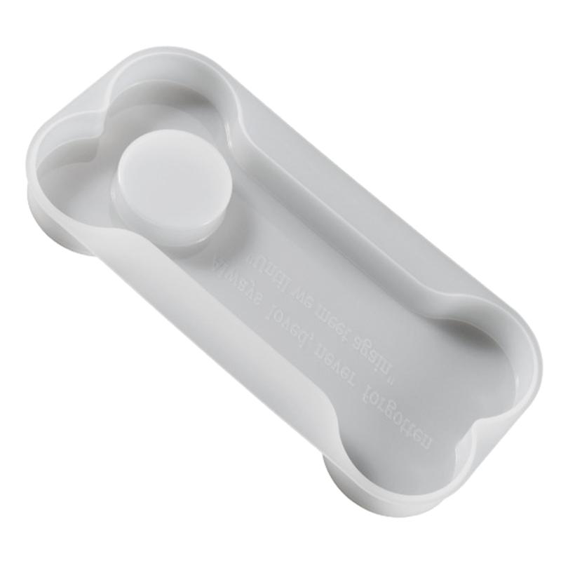 Pet Tombstone Epoxy Resin Mold Dog Bone-shape Memorial Stone Photo Frame Silicone Mold for DIY Crafts Accessories 1