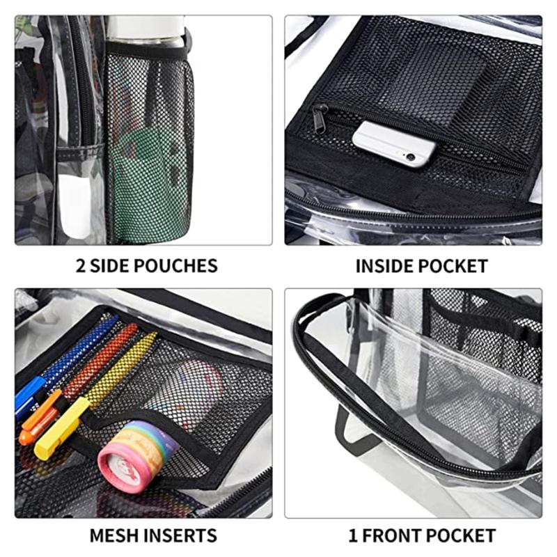 Transparent Backpack Waterproof PVC Storage Bag Large Capacity Student Backpack