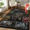 Truck Art Gallery Pattern Rug Floor Mat for Living Room or Bedroom Soft and Comfortable Carpet a Gift for Birthday and Holiday.